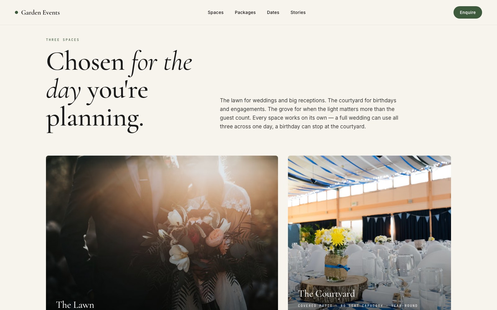 Garden Events — core mechanism