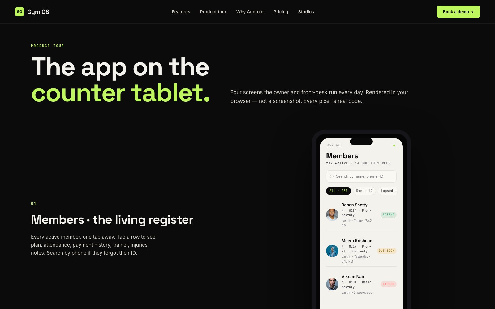 Gym OS — core mechanism