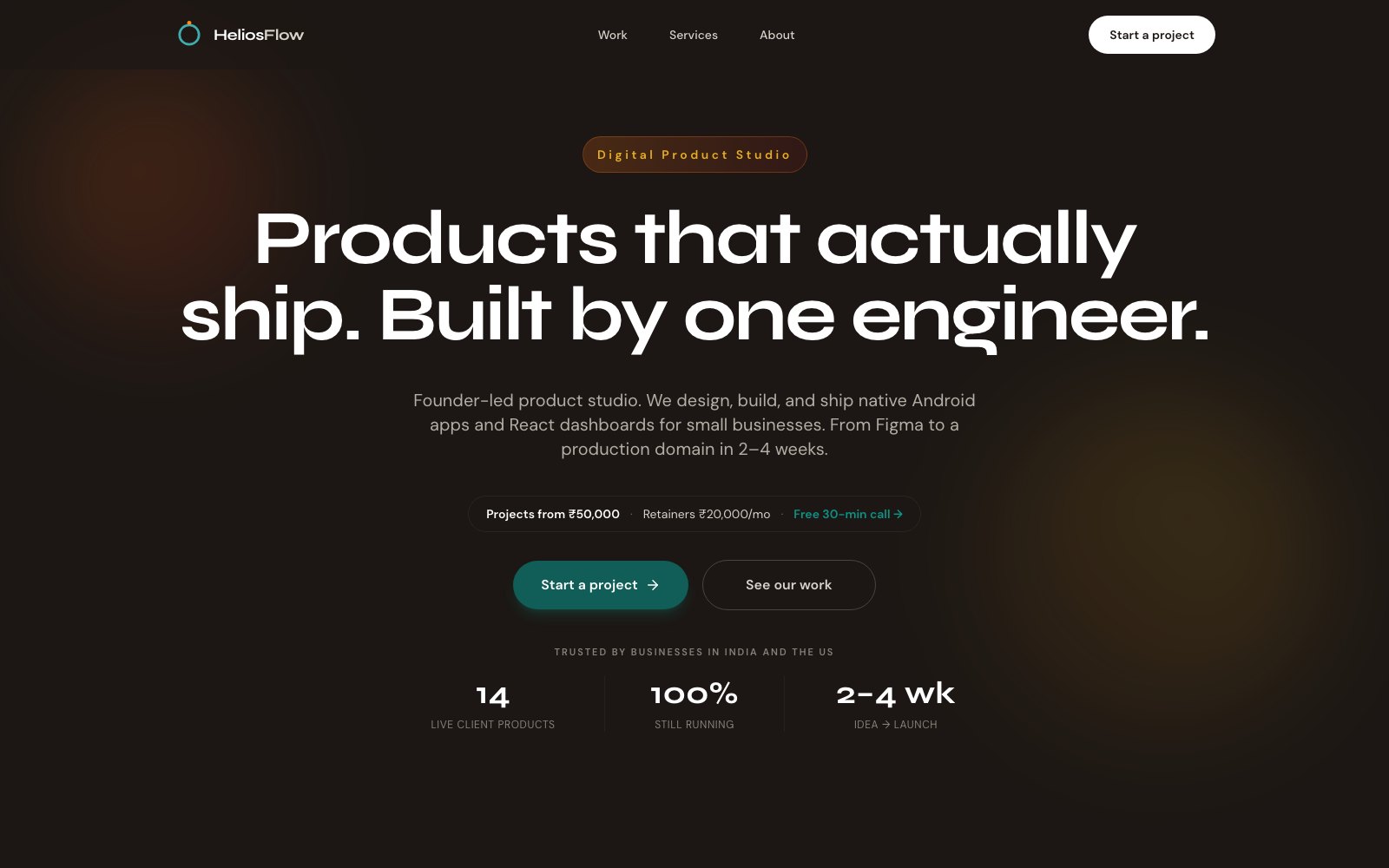 HeliosFlow Platform — design project cover image